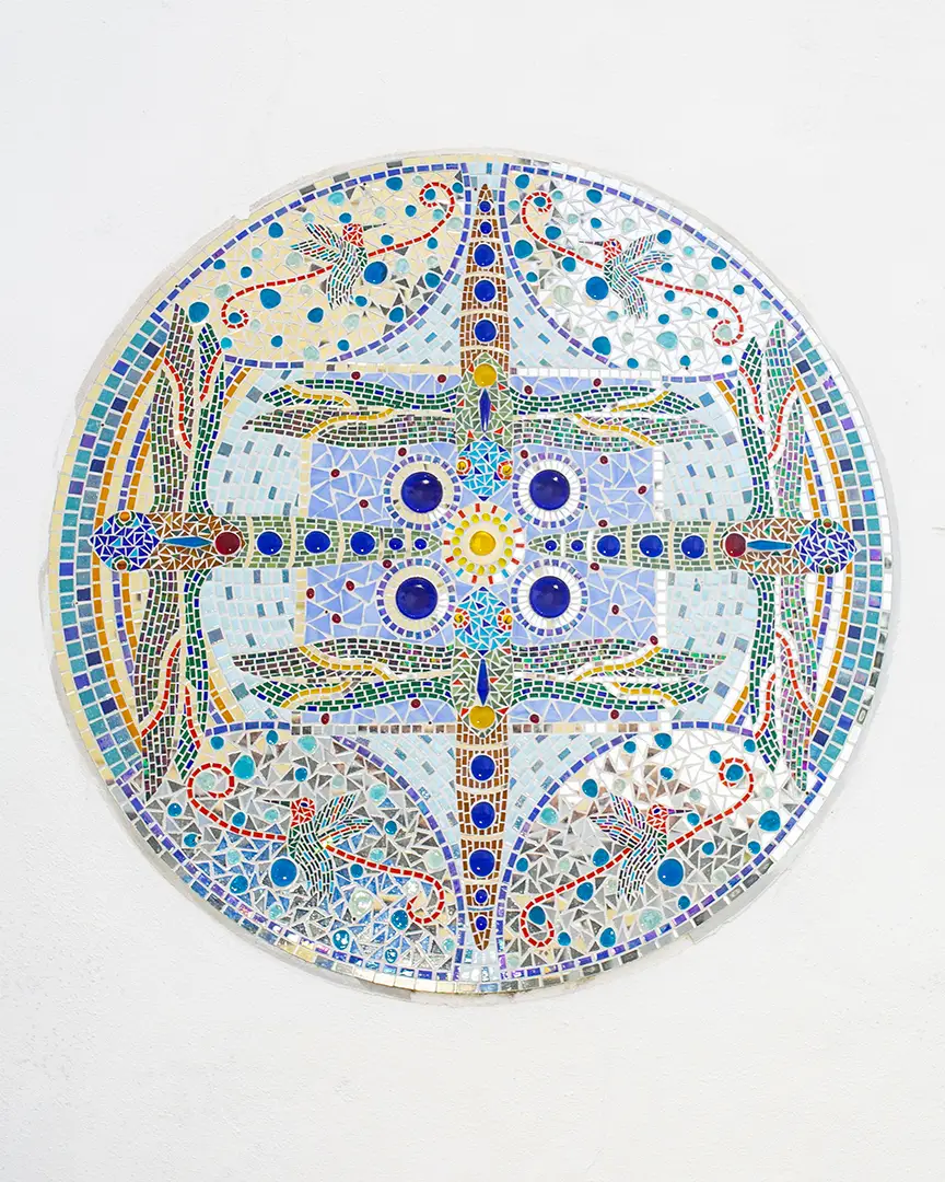 Pool mosaic medallion