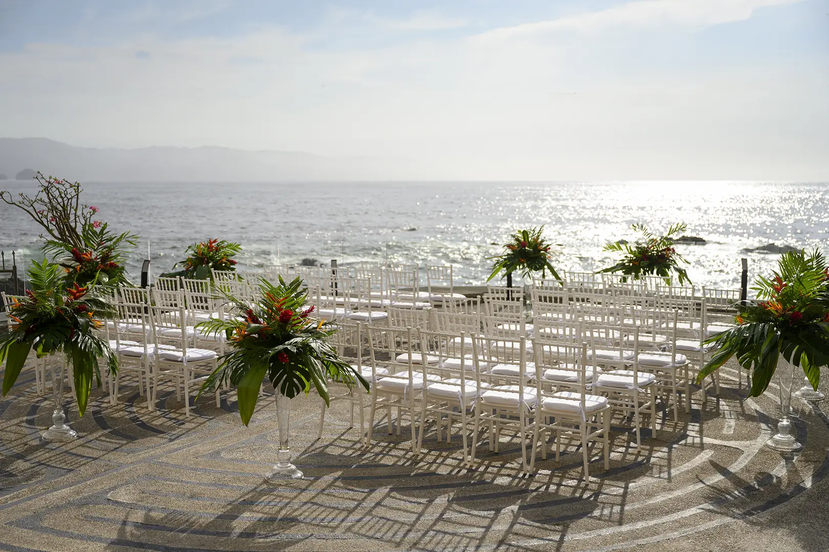 Ceremony seating on the terrace