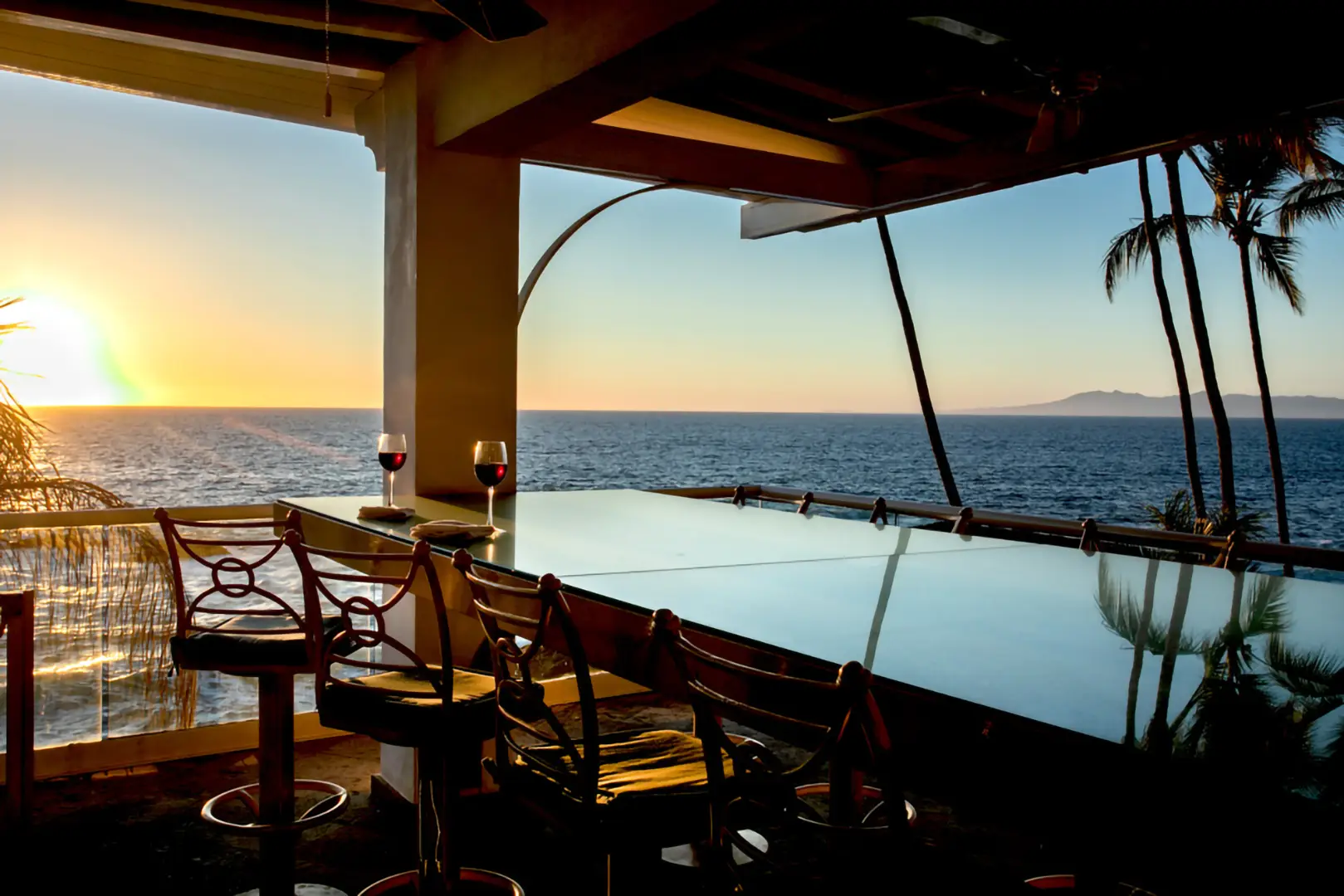 Bar terrace at sunset