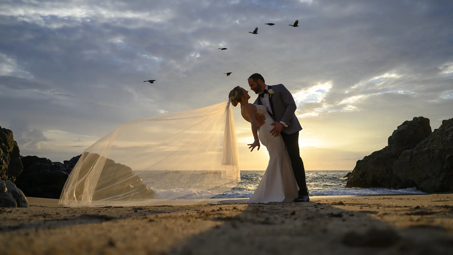 Wedding celebration over Banderas Bay