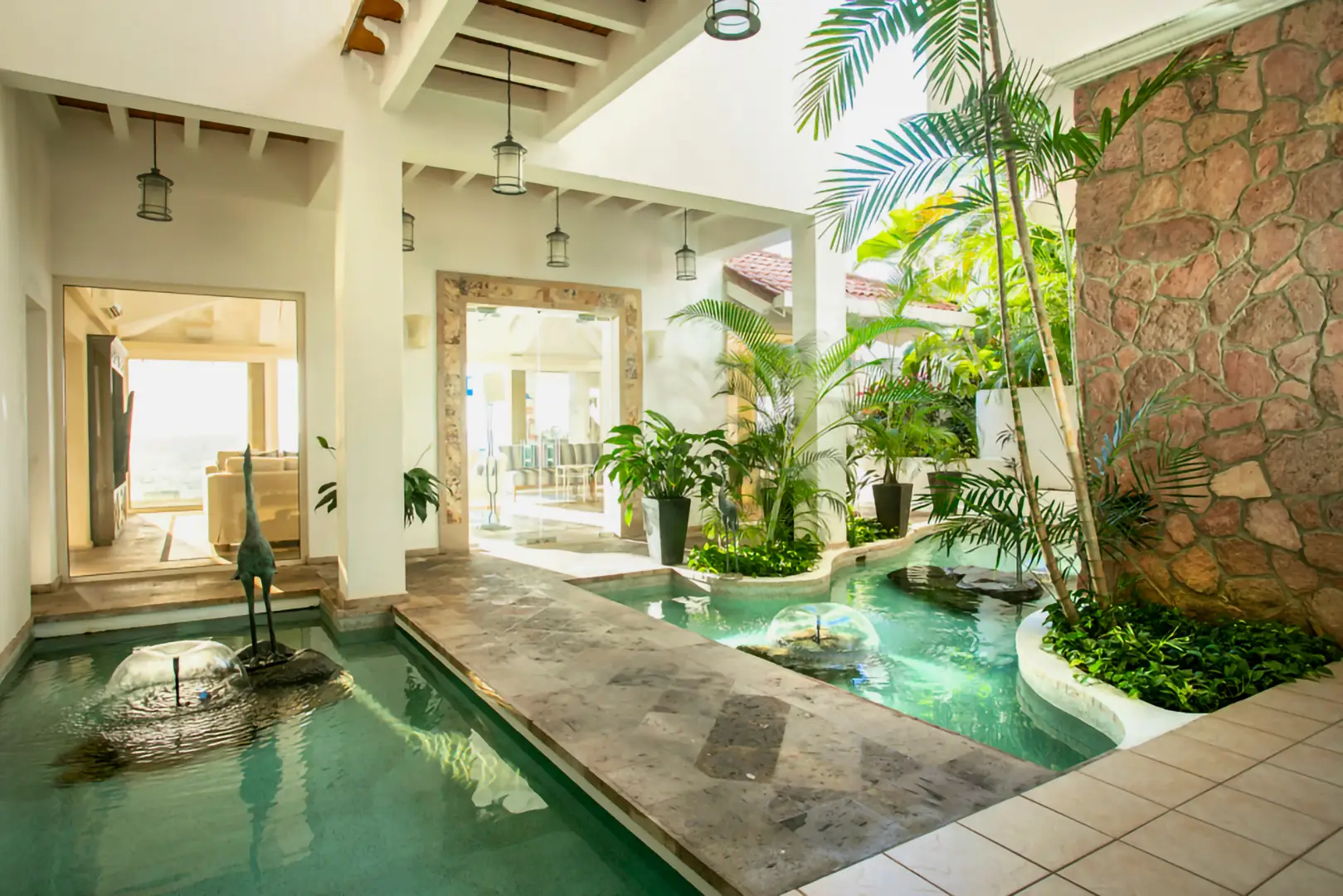 Open-air atrium and plunge pool