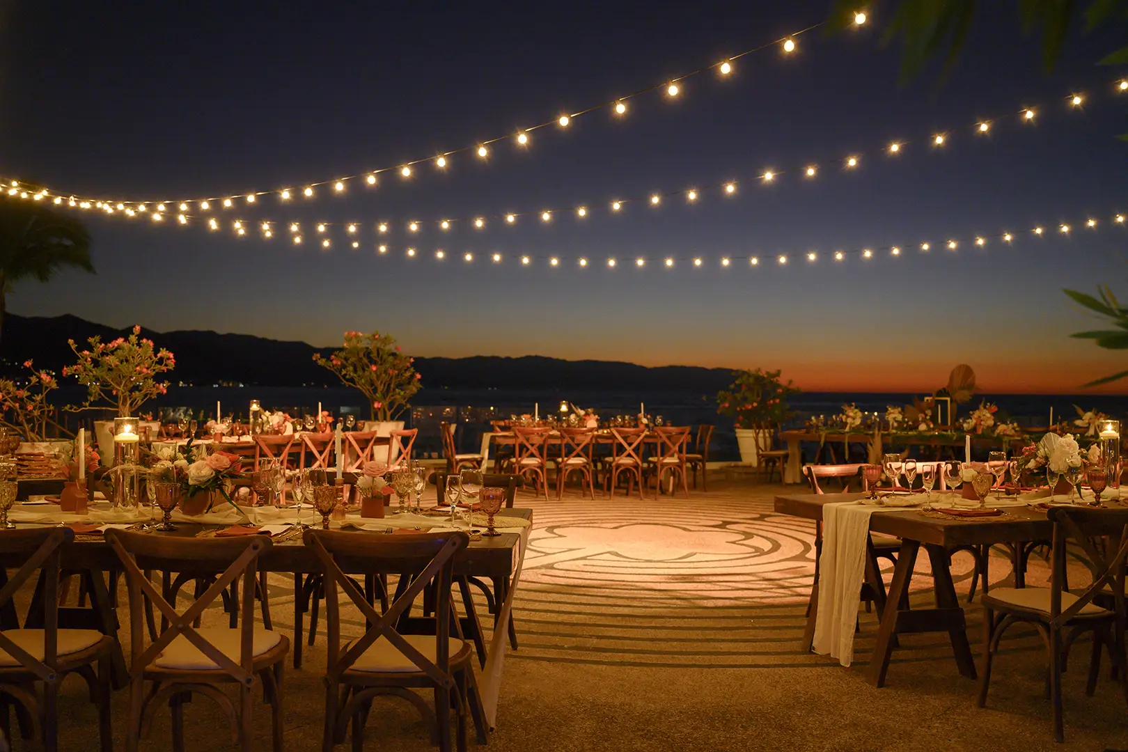 Reception seating over the bay