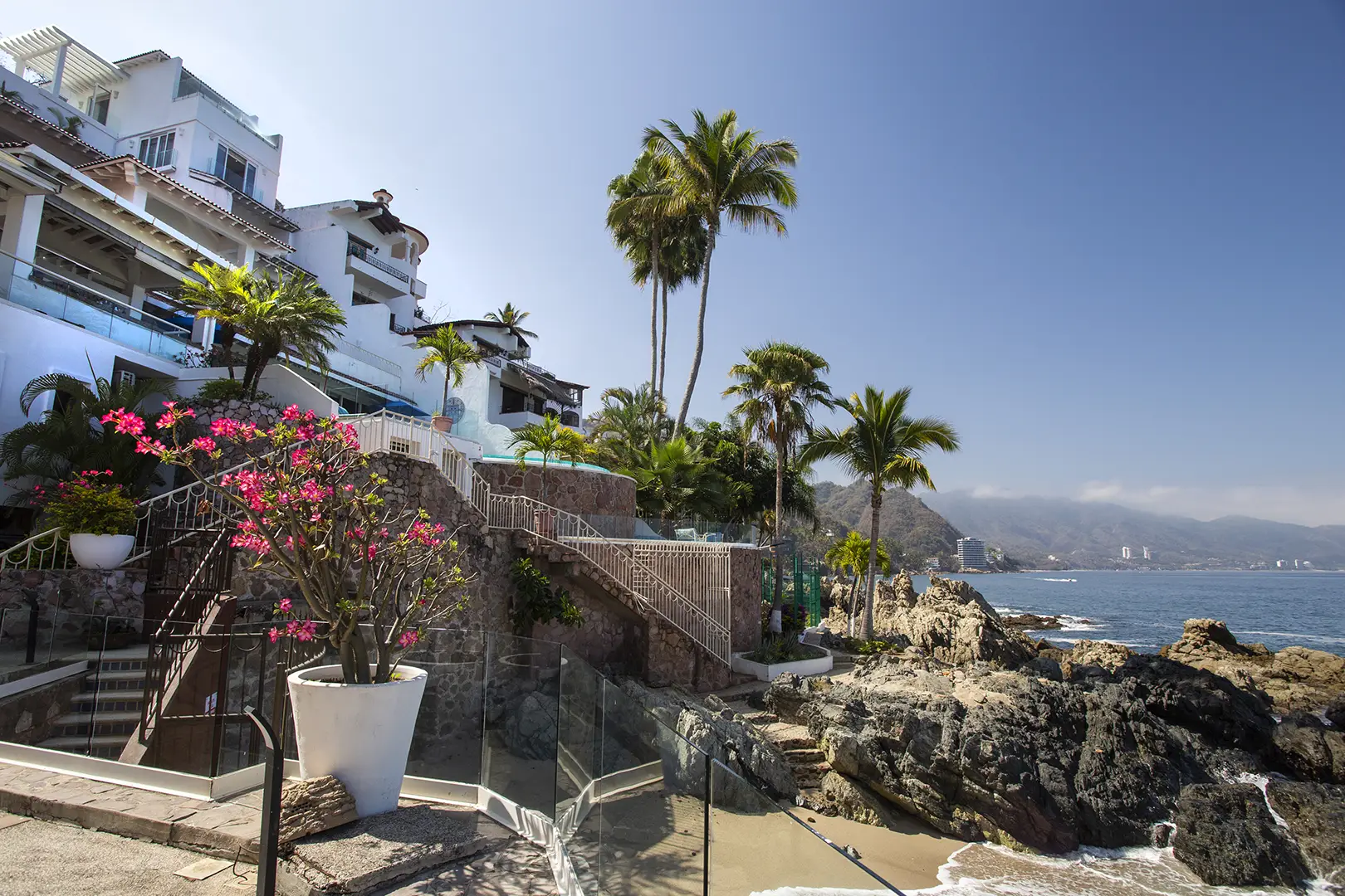 The villa over the coastline