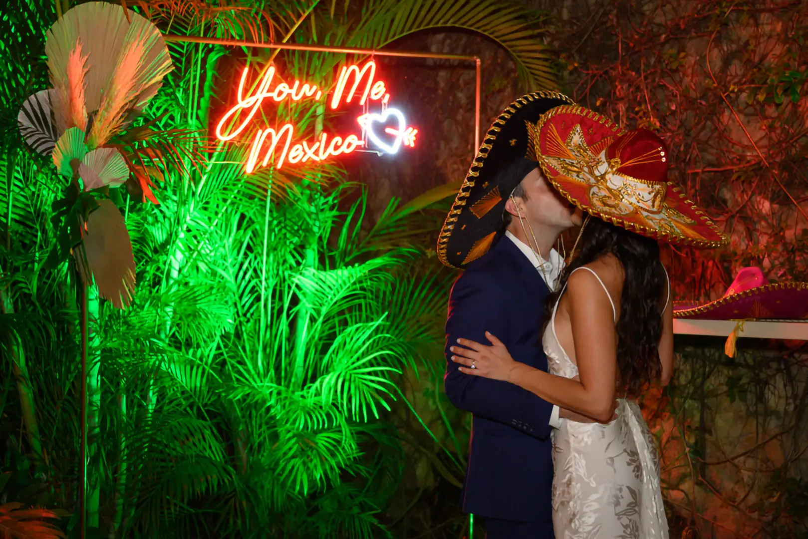 Couple under the neon sign