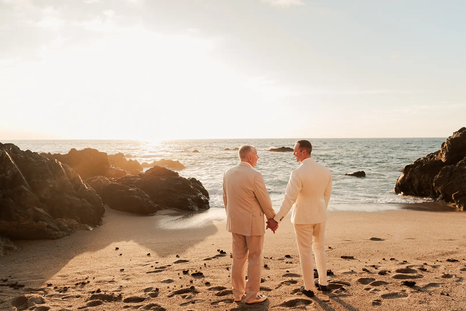 Grooms on the beach