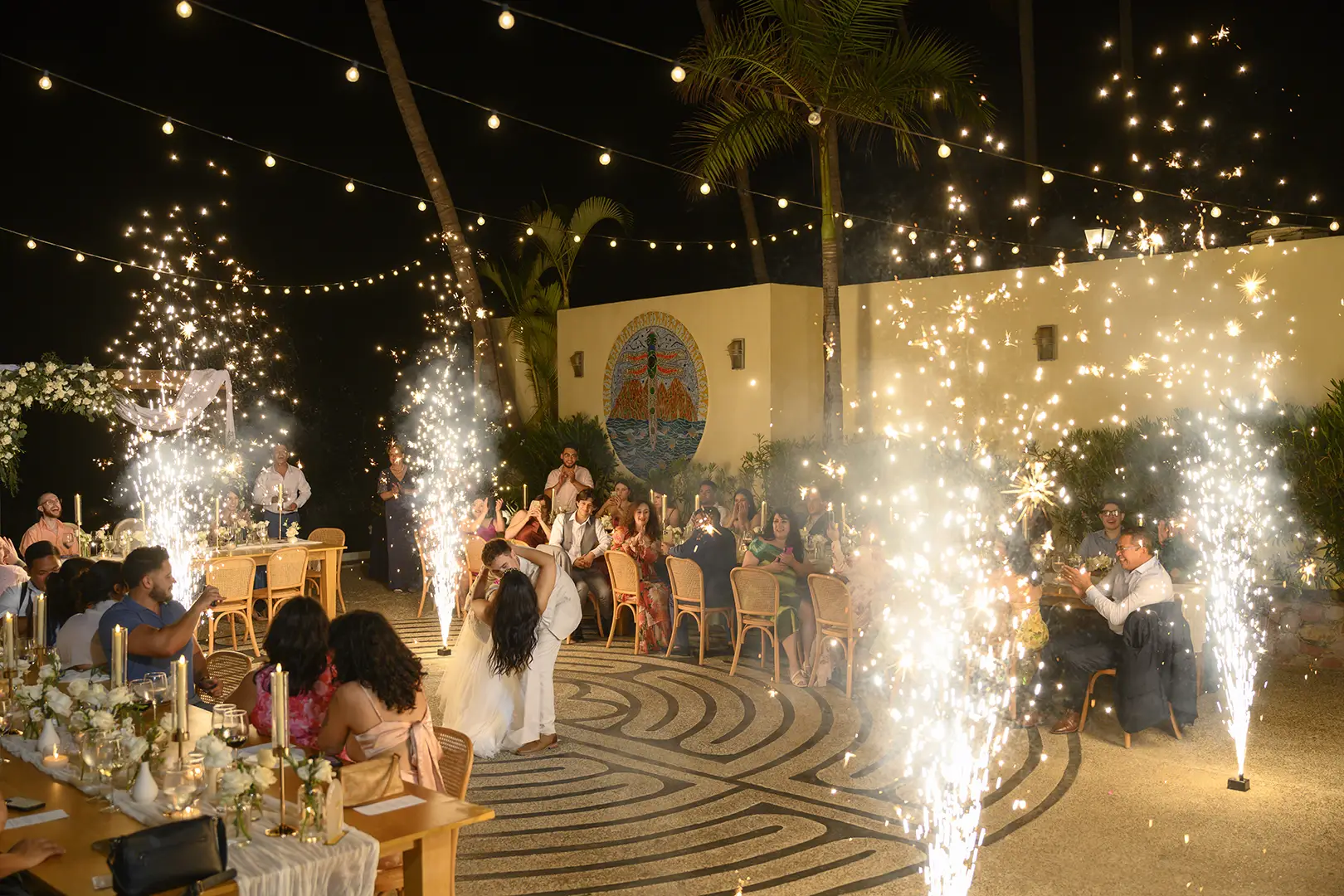Sparkler show over the celebration