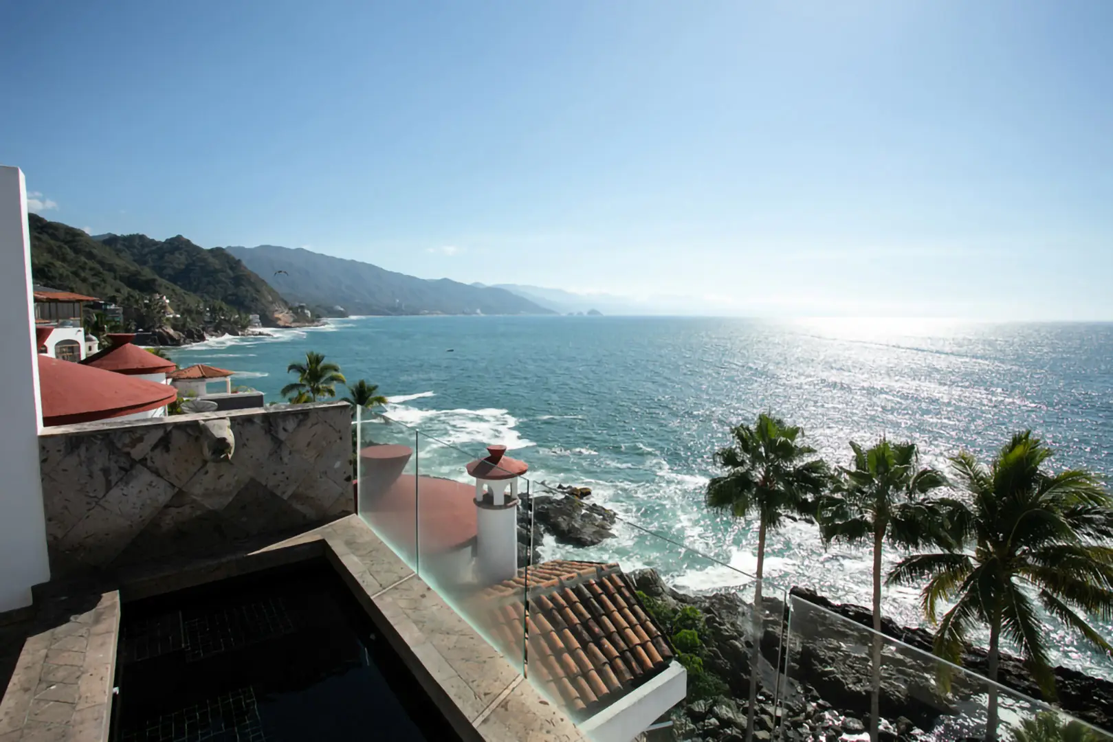 View from Love Vine over the pools and cove